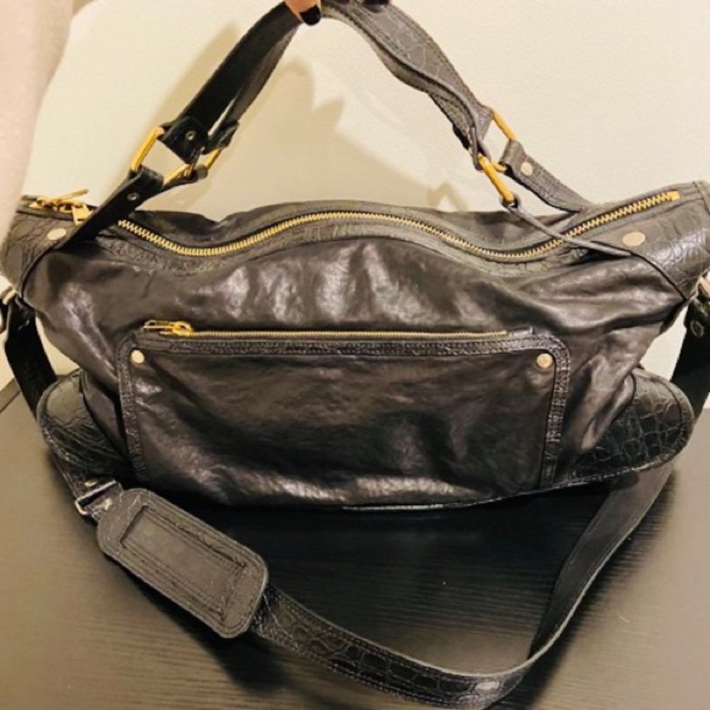 Black Mulberry Slouchy Handbag